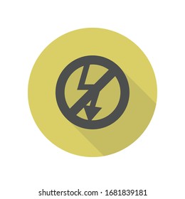 sign dangerous electricity . Element of web long shadow icon. Simple glyph, flat vector of WEB icons for ui and ux, website or mobile application