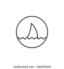 sign dangerous shark icon. Element of simple icon for websites, web design, mobile app, info graphics. Thin line icon for website design and development, app development on white background