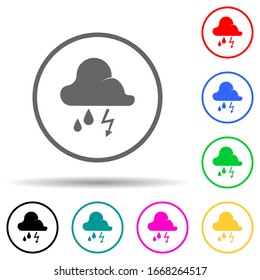 sign dangerous thunderstorms multi color style icon. Simple glyph, flat vector of warning signs icons for ui and ux, website or mobile application