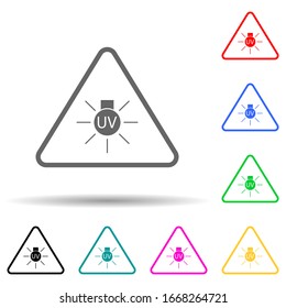 sign dangerous UV multi color style icon. Simple glyph, flat vector of warning signs icons for ui and ux, website or mobile application