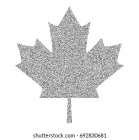 Sign dark canada maple leaf stipple Dotted pixel Abstract. For advertising booklets about the sale, covers, posters, invitation card, textile, leaflets design. Summer and autumn theme sale. 