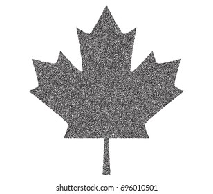 Sign dark canada maple leaf stipple. Dotted pixel Abstract maple leaf. Summer and autumn theme sale. Vector illustration