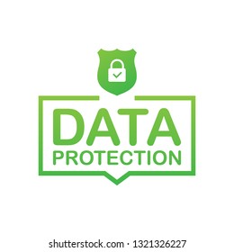 Sign Data Protection, privacy, and internet security. Vector stock illustration