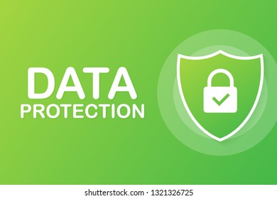 Sign Data Protection, privacy, and internet security. Vector stock illustration