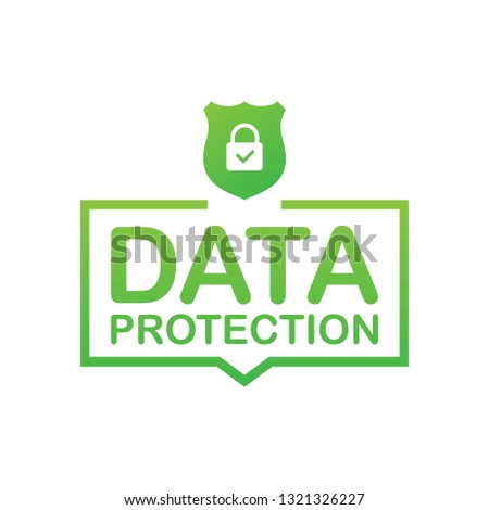 Sign Data Protection, privacy, and internet security. Vector stock illustration