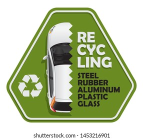 The sign of the deep recycling of the vehicle on the specified components