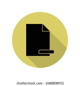 sign delete document long shadow icon. Simple glyph, flat vector of web icons for ui and ux, website or mobile application
