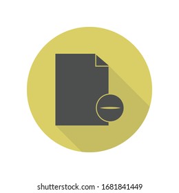 sign delete sheet long shadow icon. Simple glyph, flat vector of WEB icons for ui and ux, website or mobile application
