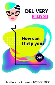 Sign delivery service chat bot. Graphic design trend modern logo. Voice virtual online help customer support. Concept of facial avatar chatbot. Sketch head robot. Vector illustration.