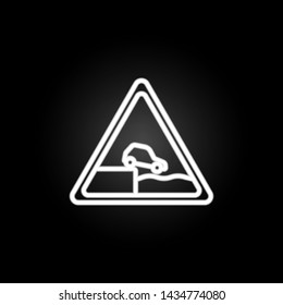 sign Departure to the embankment neon icon. Elements of road sign set. Simple icon for websites, web design, mobile app, info graphics