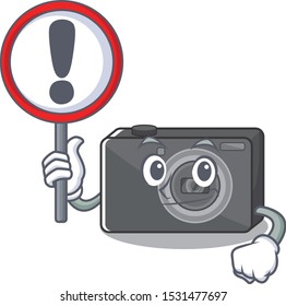 With sign digital camera in the cartoon shape