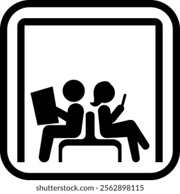 The sign directing to the waiting room
