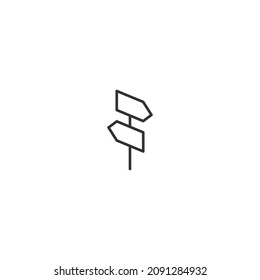 sign direction isometric line icon, editable stroke icon