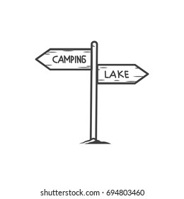 Sign directs icon, Camping sign
