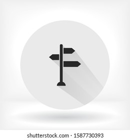 sign directs vector icon. post with a pointer. Direction Right Left Flat Design. eps 10 path pointer icon