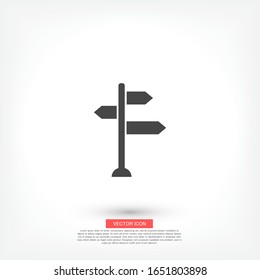 direcciona el icono vectorial. con un puntero. Dirección Diseño plano izquierdo derecho. icono de puntero de ruta 10
