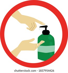 un signo para desinfectar las manos y prevenir la propagación del virus