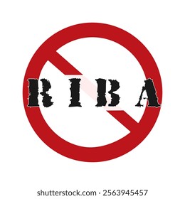 Sign Displaying 'No to Riba' – Arabic Term for Prohibited Interest in Islamic Law