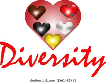 sign of diversity in form of human hearts 