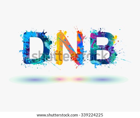 sign "DNB" (Drum and Bass). Splash paint