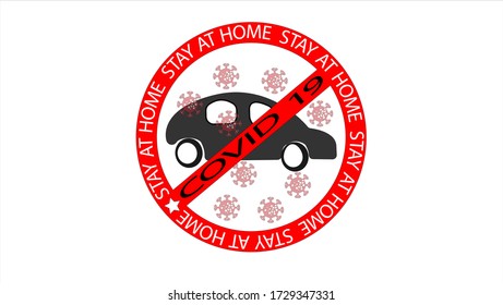 Sign "Do not go outside the house when the pvidemic covid19 ''