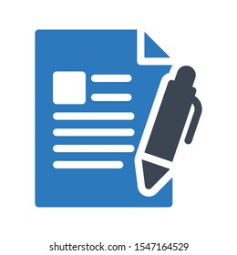 sign document glyph colour icon

