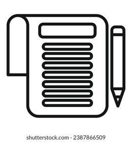 Firmar el vector de contorno del icono del documento. El futuro de la estrategia. Dinero de la tarifa