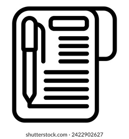 Sign document icon outline vector. Leader manager. Home screen man