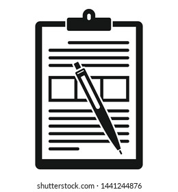 Sign document icon. Simple illustration of sign document vector icon for web design isolated on white background