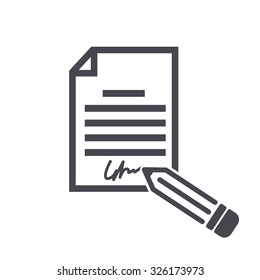 Sign A Document Vector Icon