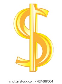 Sign dollar golden