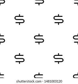 Sign dollar seamless pattern. White and black coin with dollar sign. Abstract geometric shape texture. Design template for wallpaper,wrapping, textile. Vector Illustration 