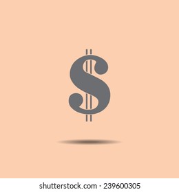 Sign dollar vector icon 