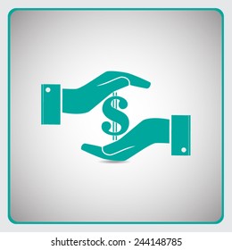 Sign dollar vector icon