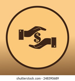 Sign dollar vector icon