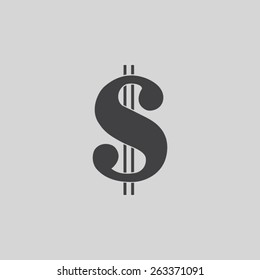 Sign dollar vector icon 