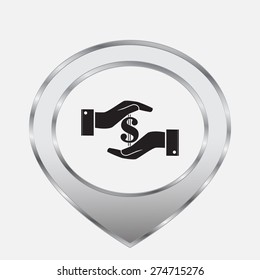 Sign dollar vector icon 