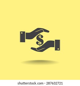 Sign dollar vector icon 