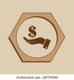 Sign dollar vector icon 