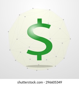 Sign dollar vector icon