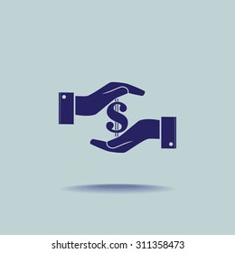Sign dollar vector icon 