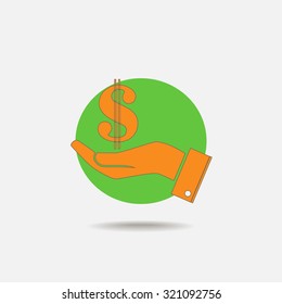 Sign dollar vector icon 