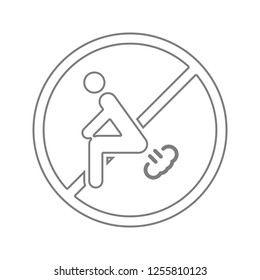 Sign, Don't Fart icon. Element of cyber security for mobile concept and web apps icon. Thin line icon for website design and development, app development