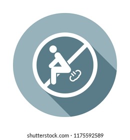 Sign, Don't Fart icon in Flat long shadow style. One of web collection icon can be used for UI, UX