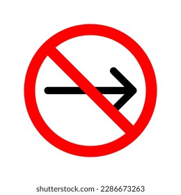 A sign of don't go in that direction . Don't go straight vector illustration..eps