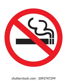 Sign don't Smoke Symbol in white background. No smoking sign icon vector.