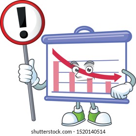 With sign down graphic board cartoon character style.