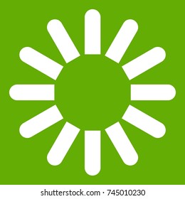 Sign download icon white isolated on green background. Vector illustration