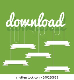 Sign download vector icon concept background illustration with ribbons