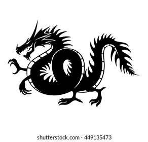 The sign of the dragon on the white background.
